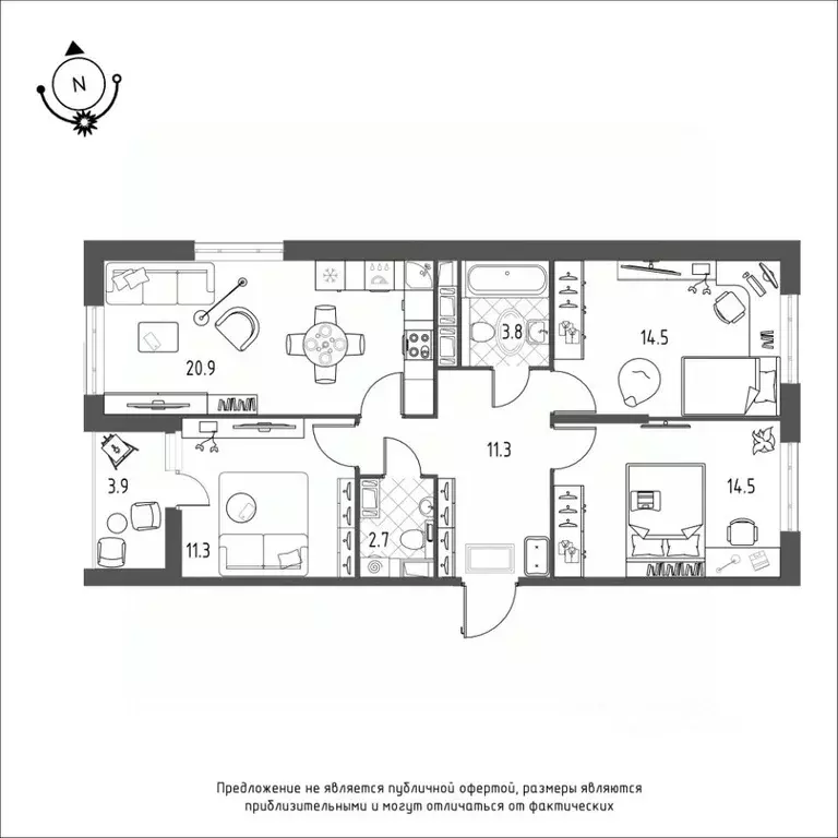 3-к кв. Омская область, Омск Зеленая река мкр, 12 (81.0 м) - Фото 0