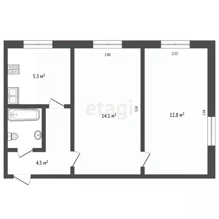 2-к кв. Вологодская область, Вологда ул. Можайского, 30А (39.0 м) - Фото 2