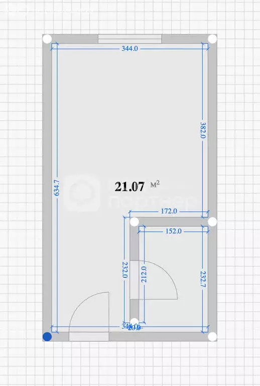Квартира-студия: Бугры, Новая улица, 7 (21 м) - Фото 1