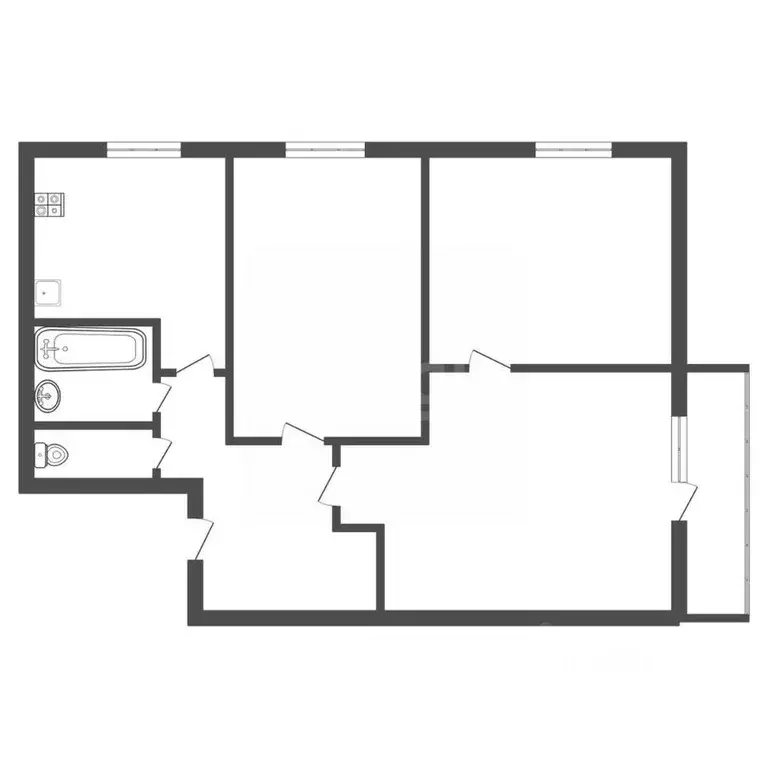 3-к кв. Тульская область, Тула ул. Баженова, 3 (51.0 м) - Фото 1