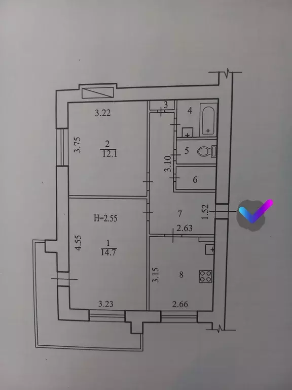 Продаётся 2-к квартира, 47.9 м - Фото 1