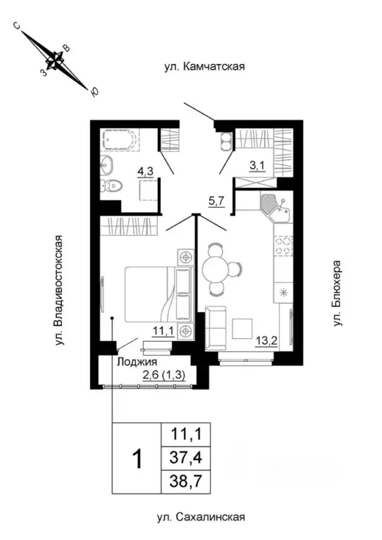 1-к кв. Свердловская область, Екатеринбург ул. Кронштадтская (38.7 м) - Фото 1