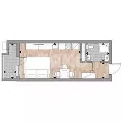 Квартира, студия, 27 м - Фото 1