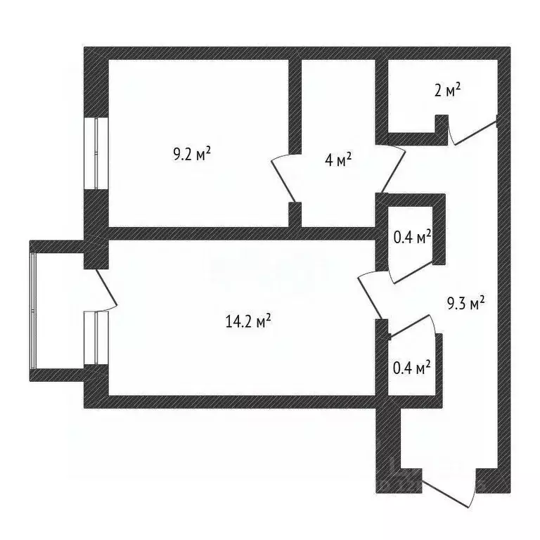 2-к кв. Нижегородская область, Бор Профсоюзная ул., 6 (40.6 м) - Фото 1