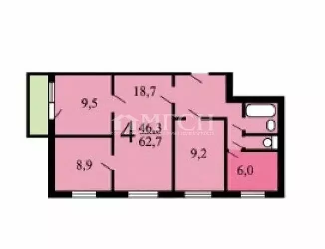 4-комнатная квартира: Москва, Вильнюсская улица, 4 (62.7 м) - Фото 1