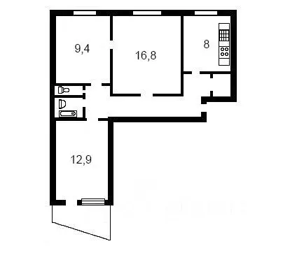3-к кв. Белгородская область, Белгород ул. Костюкова, 8 (61.9 м) - Фото 2