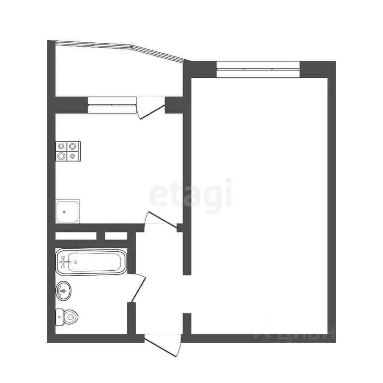 1-к кв. Тюменская область, Тюмень ул. Константина Посьета, 11 (41.0 м) - Фото 0
