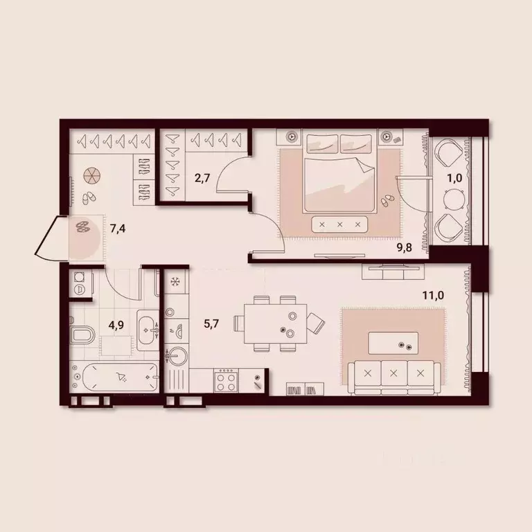 1-к кв. Приморский край, Артем ул. Куйбышева, 11А (42.52 м) - Фото 1