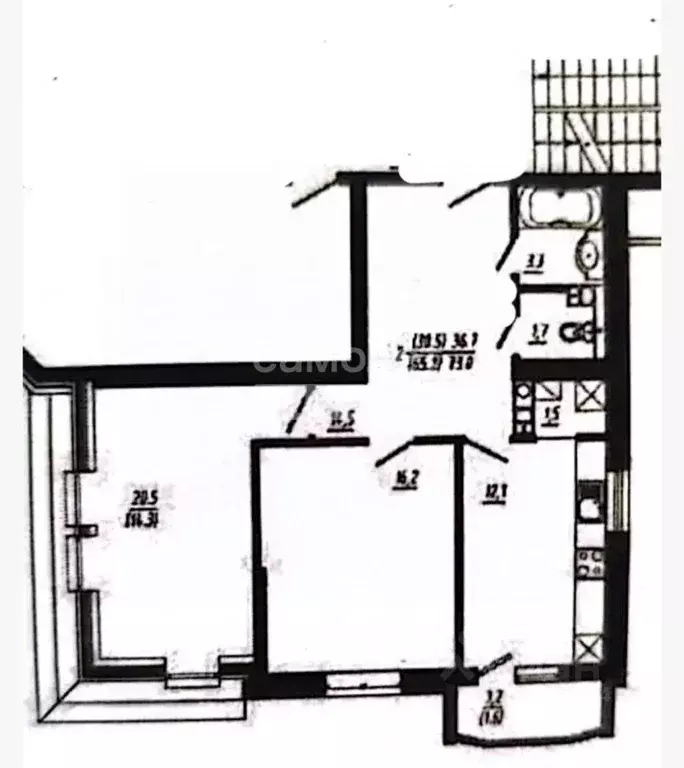2-к кв. Смоленская область, Смоленск Красноборская ул., 8к3 (63.3 м) - Фото 2