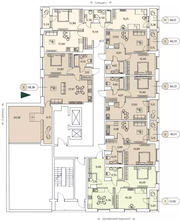 2-к кв. Санкт-Петербург ул. Среднерогатская, 11к2 (40.44 м) - Фото 1