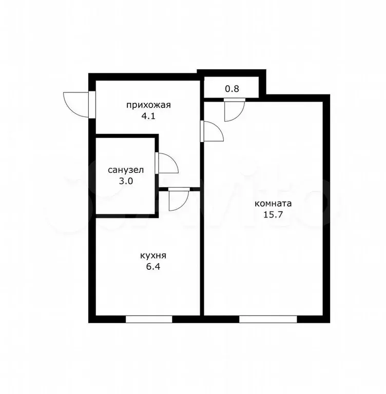 1-к. квартира, 30 м, 3/5 эт. - Фото 0