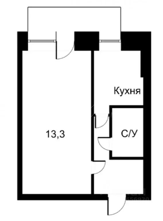 1-к кв. Москва Болотниковская ул., 45К2 (31.0 м) - Фото 1