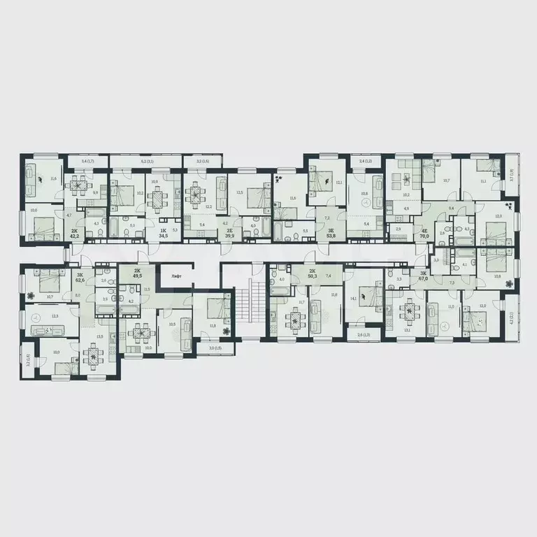 3-к. квартира, 53,8 м, 5/8 эт. - Фото 1