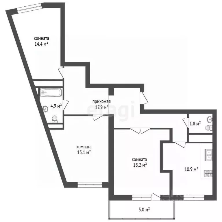 3-к кв. Московская область, Подольск Красная Горка мкр, ул. Садовая, ... - Фото 2