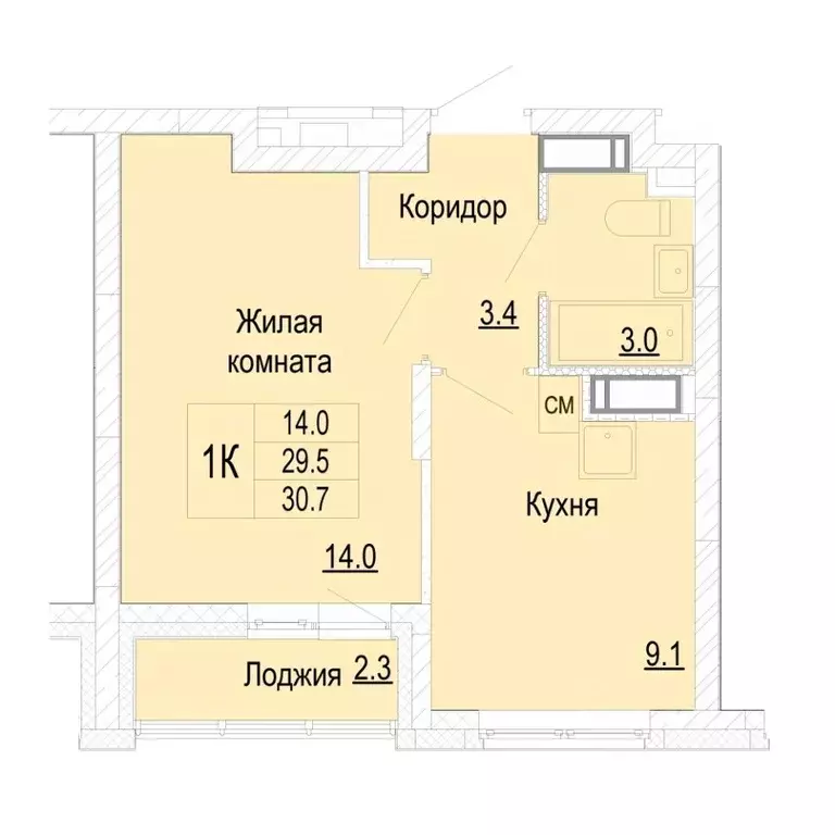 1-к кв. Нижегородская область, Нижний Новгород Кузнечиха Город жилой ... - Фото 1