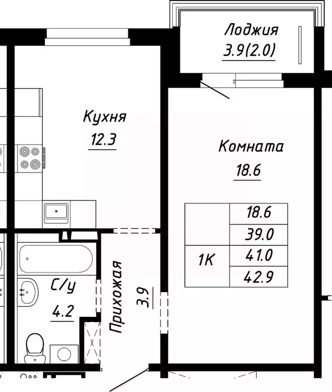 1-к кв. Алтайский край, Барнаул ул. Им. Анатолия Мельникова, 1 (41.0 ... - Фото 0