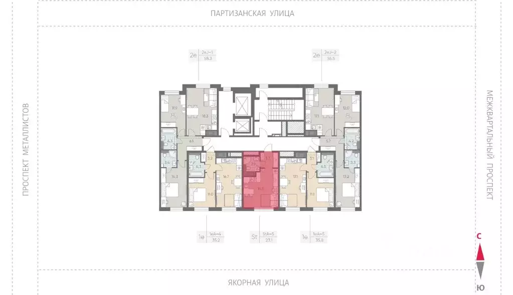 Студия Санкт-Петербург ЛСР Большая Охта жилой комплекс (23.1 м) - Фото 1