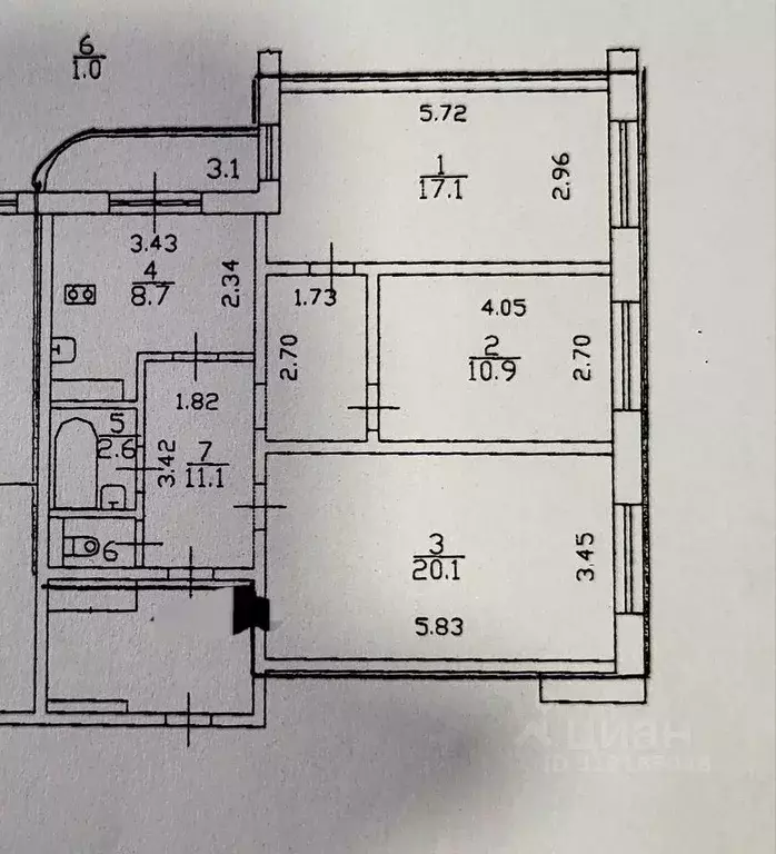 Квартира, 3 комнаты, 71.5 м - Фото 0