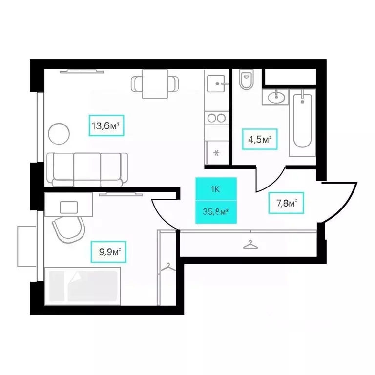 1-к кв. Тюменская область, Тюмень ул. Червишевский Тракт, 25 (35.8 м) - Фото 0