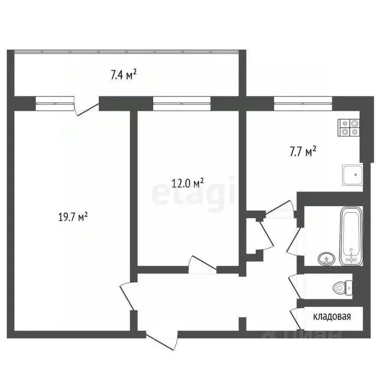 2-к кв. Вологодская область, Череповец Олимпийская ул., 13 (52.7 м) - Фото 1