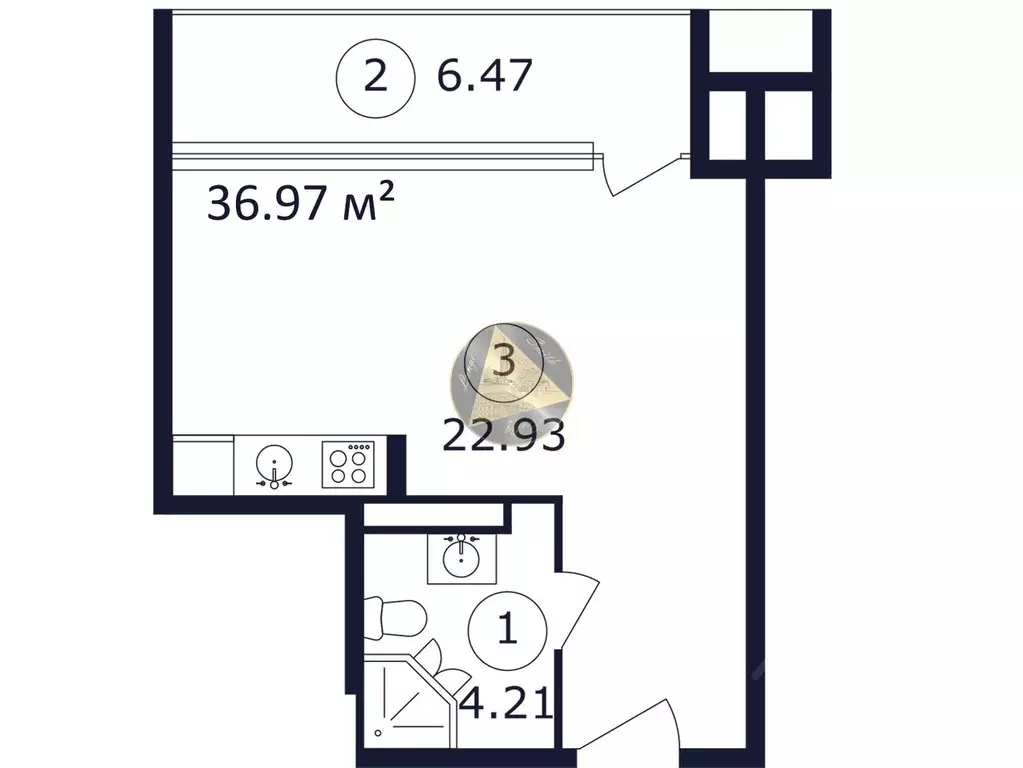 Студия Крым, Феодосия муниципальный округ, Коктебель пгт ул. ... - Фото 2