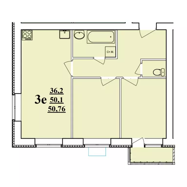 3-к кв. Белгородская область, Белгородский район, Разумное рп ул. ... - Фото 1