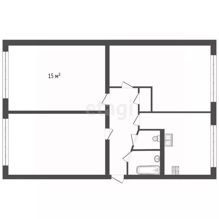 Комната Санкт-Петербург ул. Верности, 52 (15.0 м) - Фото 2