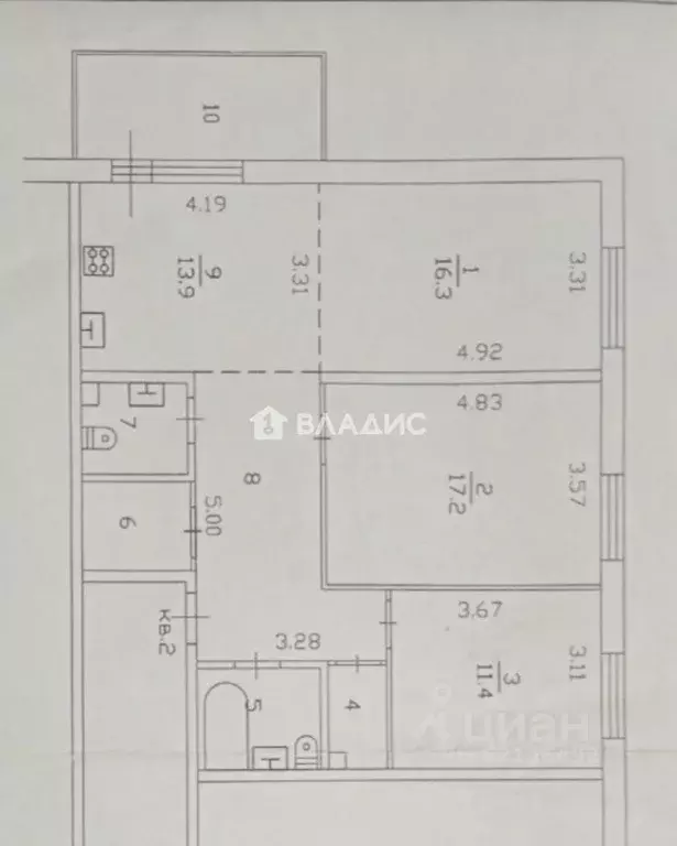 3-к кв. Ленинградская область, Всеволожск ул. Шинников, 3к3 (87.0 м) - Фото 2