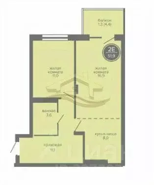 2-к кв. Пермский край, Пермь ш. Космонавтов, 309Ак1 (50.7 м) - Фото 1