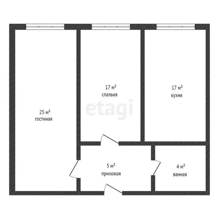 2-комнатная квартира: Каспийск, Молодёжная улица, 8 (75 м) - Фото 1