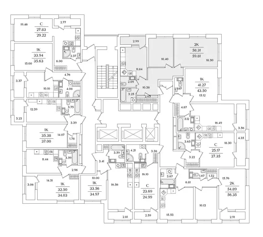 2-комнатная квартира: Санкт-Петербург, проспект Маршала Блюхера, 3к1 ... - Фото 2
