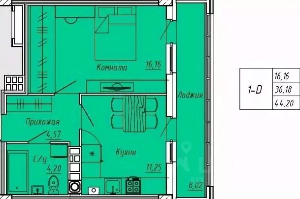 1-к кв. Ивановская область, Иваново Апрельская ул., 95 (44.2 м) - Фото 0