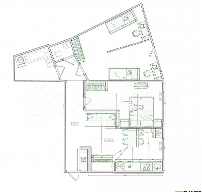 3-к. квартира, 65,8 м, 9/9 эт. - Фото 0