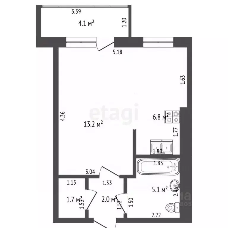 Студия Ростовская область, Ростов-на-Дону Батуринская ул., 165/13 ... - Фото 2