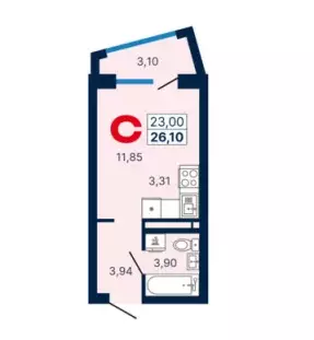 Продаётся квартира-студия, 26 м - Фото 0