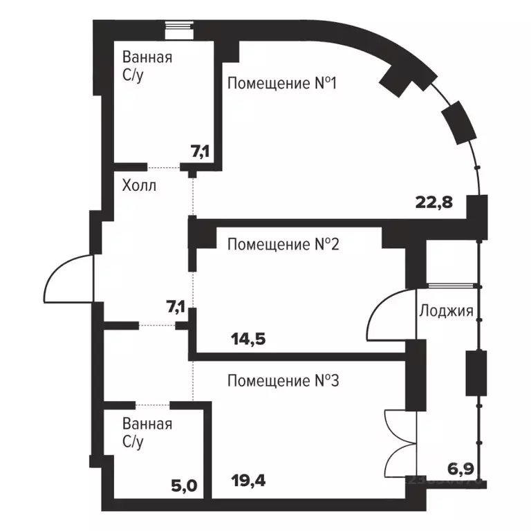 2-к кв. Челябинская область, Челябинск ул. Труда, 157А (75.9 м) - Фото 1