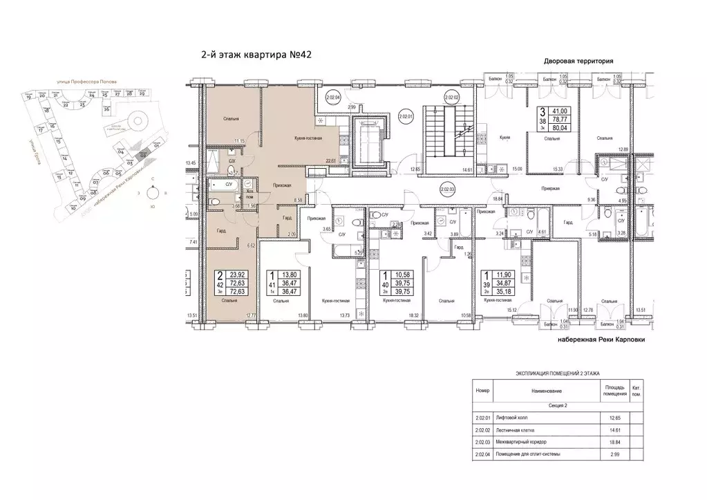2-к кв. Санкт-Петербург ул. Профессора Попова, 38 (72.63 м) - Фото 1