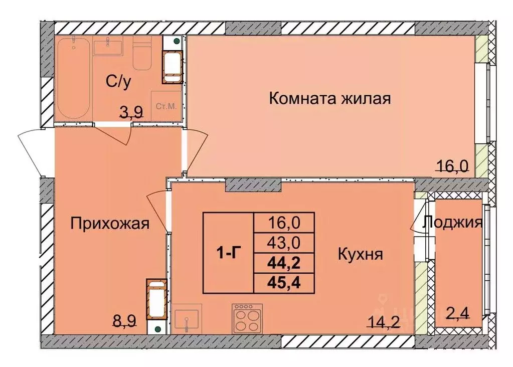 1-к кв. Нижегородская область, Нижний Новгород 1-я Оранжерейная ул. ... - Фото 0