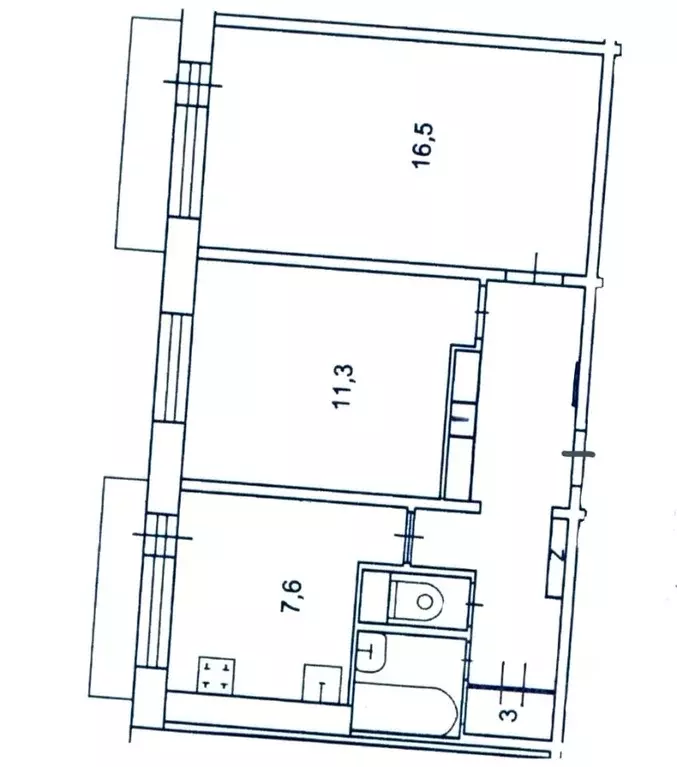 2-к кв. Московская область, Руза Федеративный проезд, 7 (48.0 м) - Фото 2