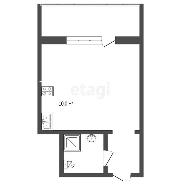 Квартира-студия: Тюмень, Олимпийская улица, 12А (17.4 м) - Фото 1