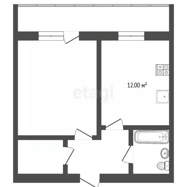 1-к кв. Тюменская область, Тюмень ул. Станционная, 26В/1 (37.6 м) - Фото 2