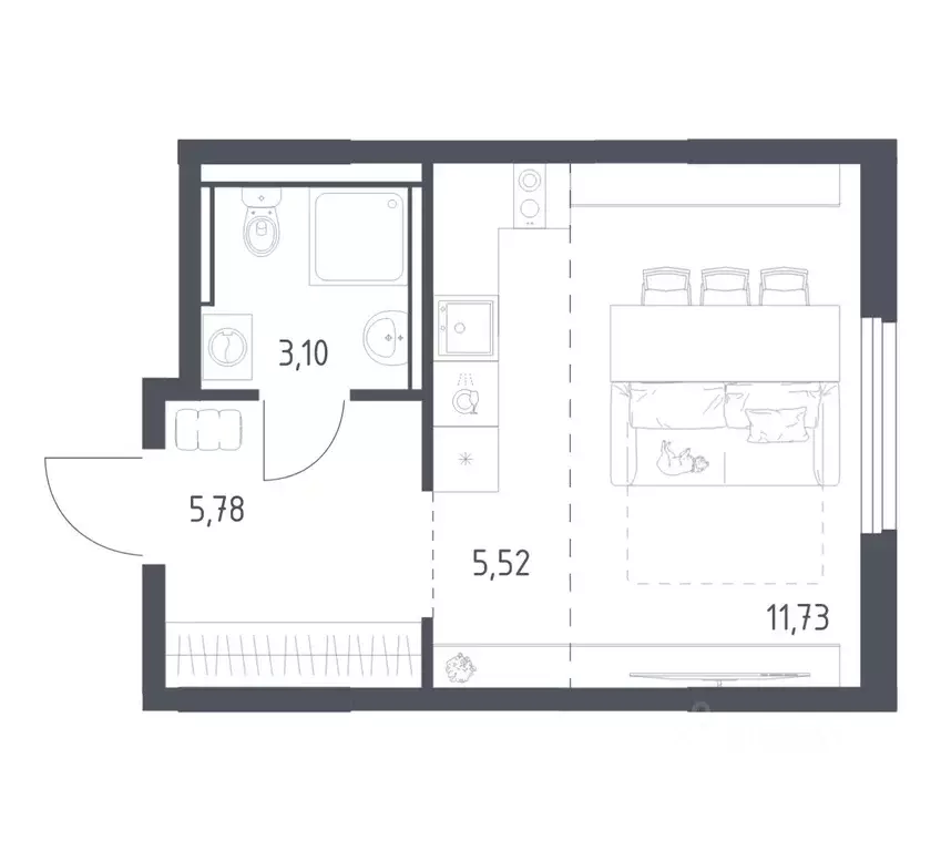 Студия Московская область, Ленинский городской округ, Мисайлово пгт, ... - Фото 1
