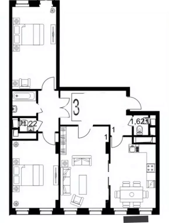 3-к кв. Костромская область, Нерехта ул. Кирова, 41 (66.0 м) - Фото 2