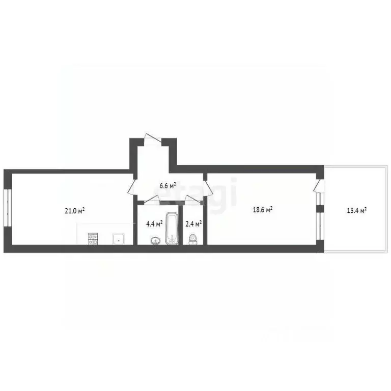 1-к кв. Калужская область, Калуга ул. Белые Росы, 5 (39.3 м) - Фото 2