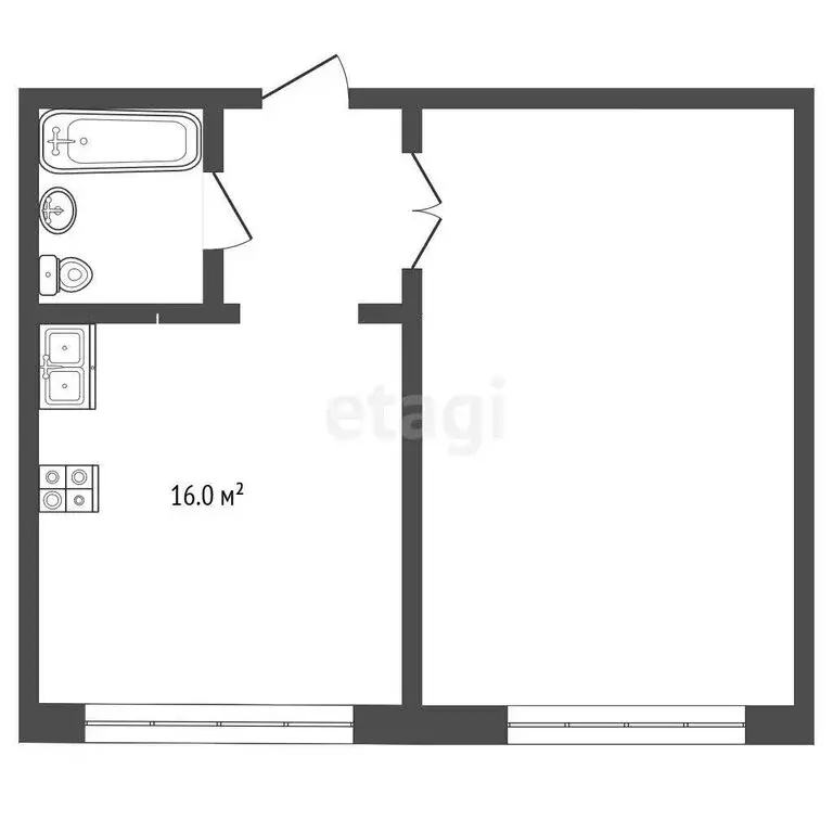 1-комнатная квартира: Нальчик, улица Шогенова, 7 (40.7 м) - Фото 1