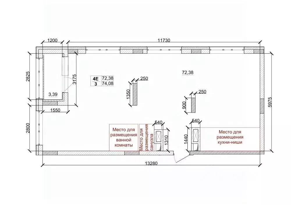 4-к кв. Кемеровская область, Кемерово ул. Дружбы, 10 (74.08 м) - Фото 1