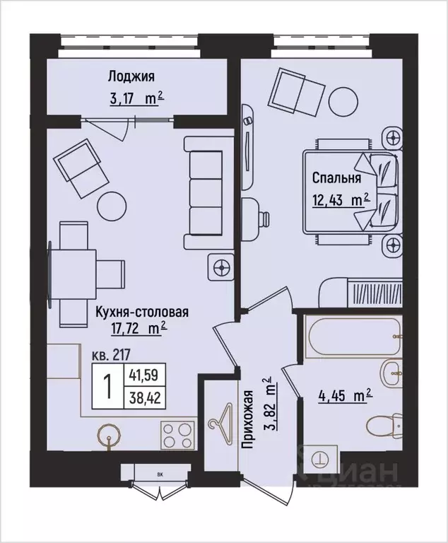 1-к кв. Нижегородская область, Нижний Новгород Литературная ул., 5 ... - Фото 1