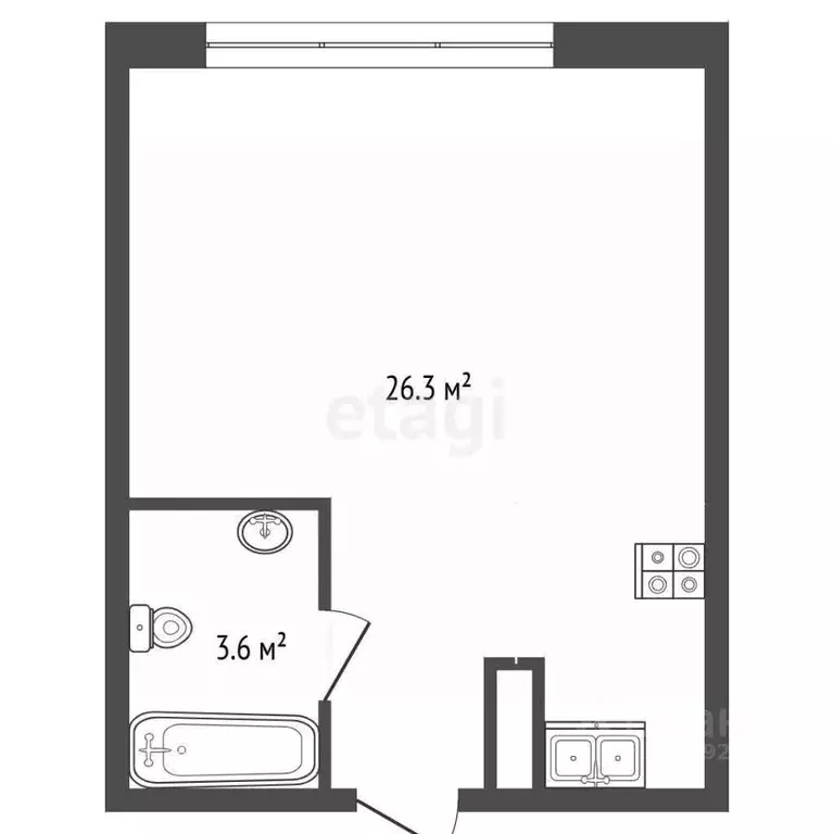 Студия Краснодарский край, Краснодар ул. Ивана Беличенко, 90к2 (30.4 ... - Фото 2