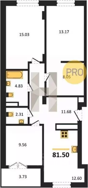 3-к кв. Калининградская область, Гурьевск ул. Героя России ... - Фото 1