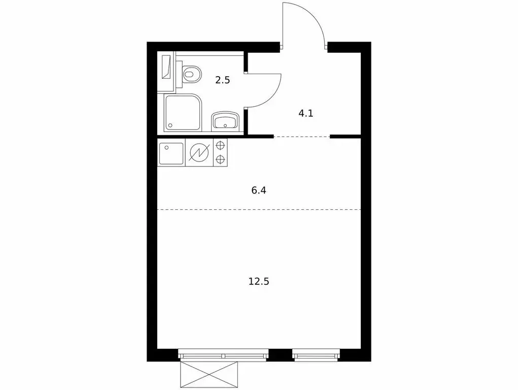 Квартира-студия: Москва, ЖК Второй Нагатинский, к1.3 (25.3 м) - Фото 0